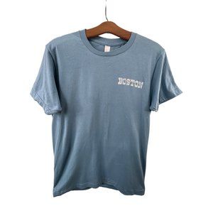 Boston Crewneck T-Shirt Womens S Short Sleeve Pullover Blue Cotton Active NEW